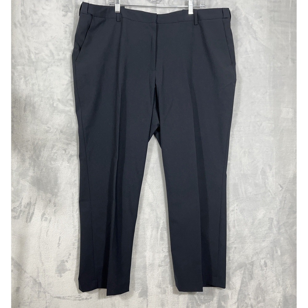 Lands End Pants Womens 22W Navy Straight Leg Wool Blend Pockets Lined Career